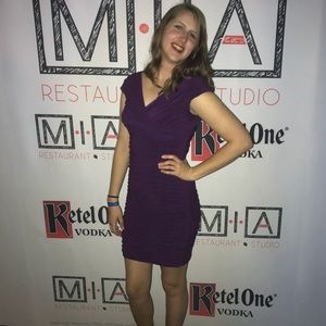 Adriana Papell purple cocktail dress